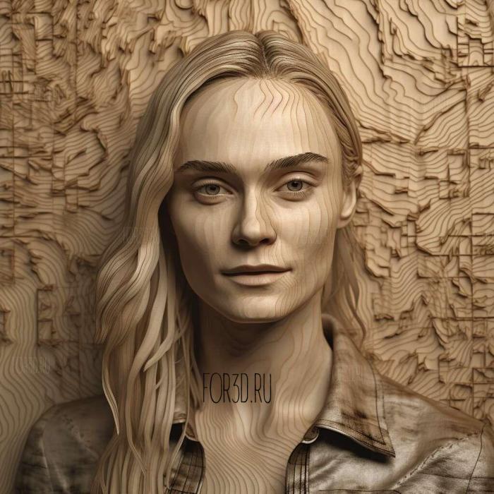 Diane Kruger 4 stl model for CNC